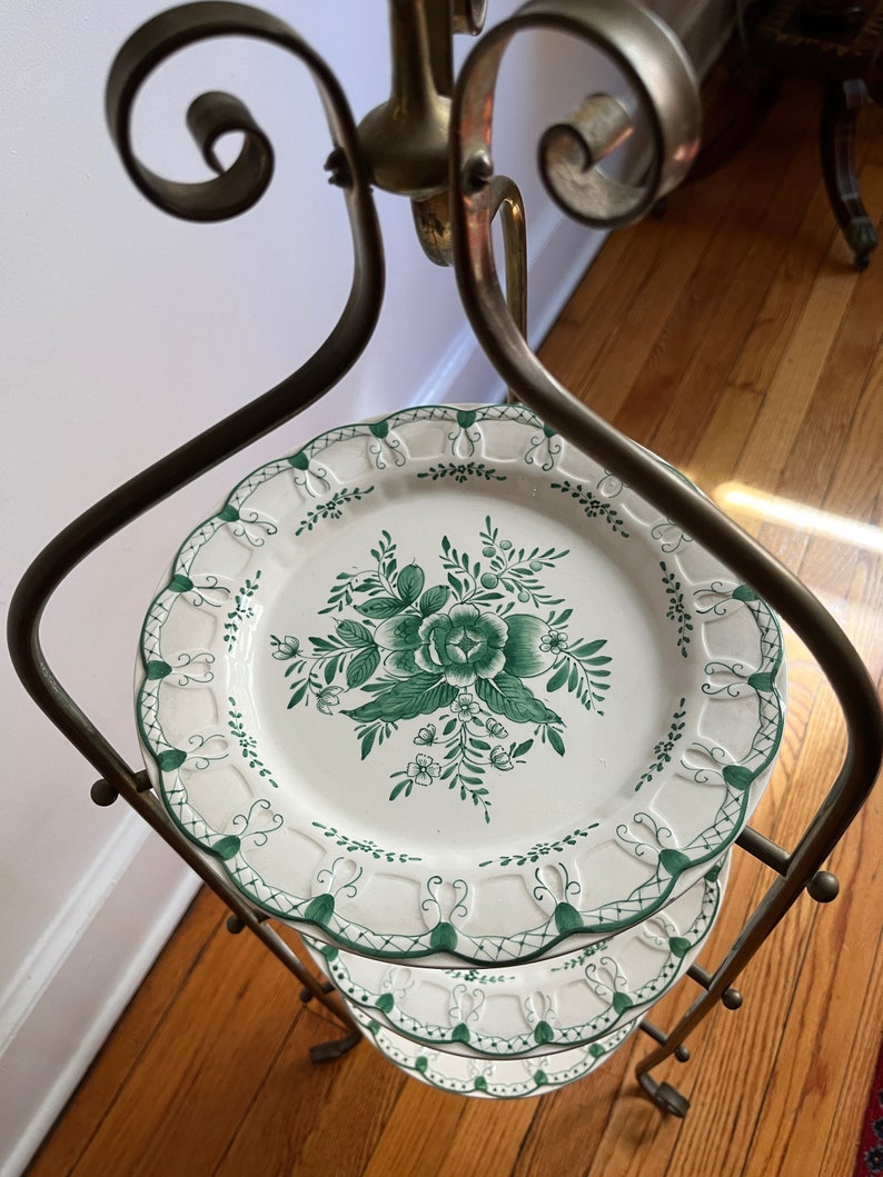 3 Tiered Brass Plate Stand/rack W/ Plates Made in Italy for Bomwit Teller1950s Etsy