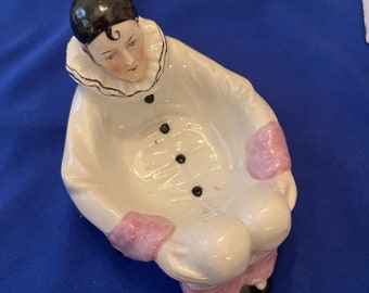 Antique Sitzendorf Germany Pierrot Porcelain Art Deco Harlequin Small Dish