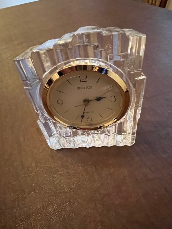 Vintage Seiko Solid Lead Crystal Clock Desk/ Mantel QQZ286S - Etsy