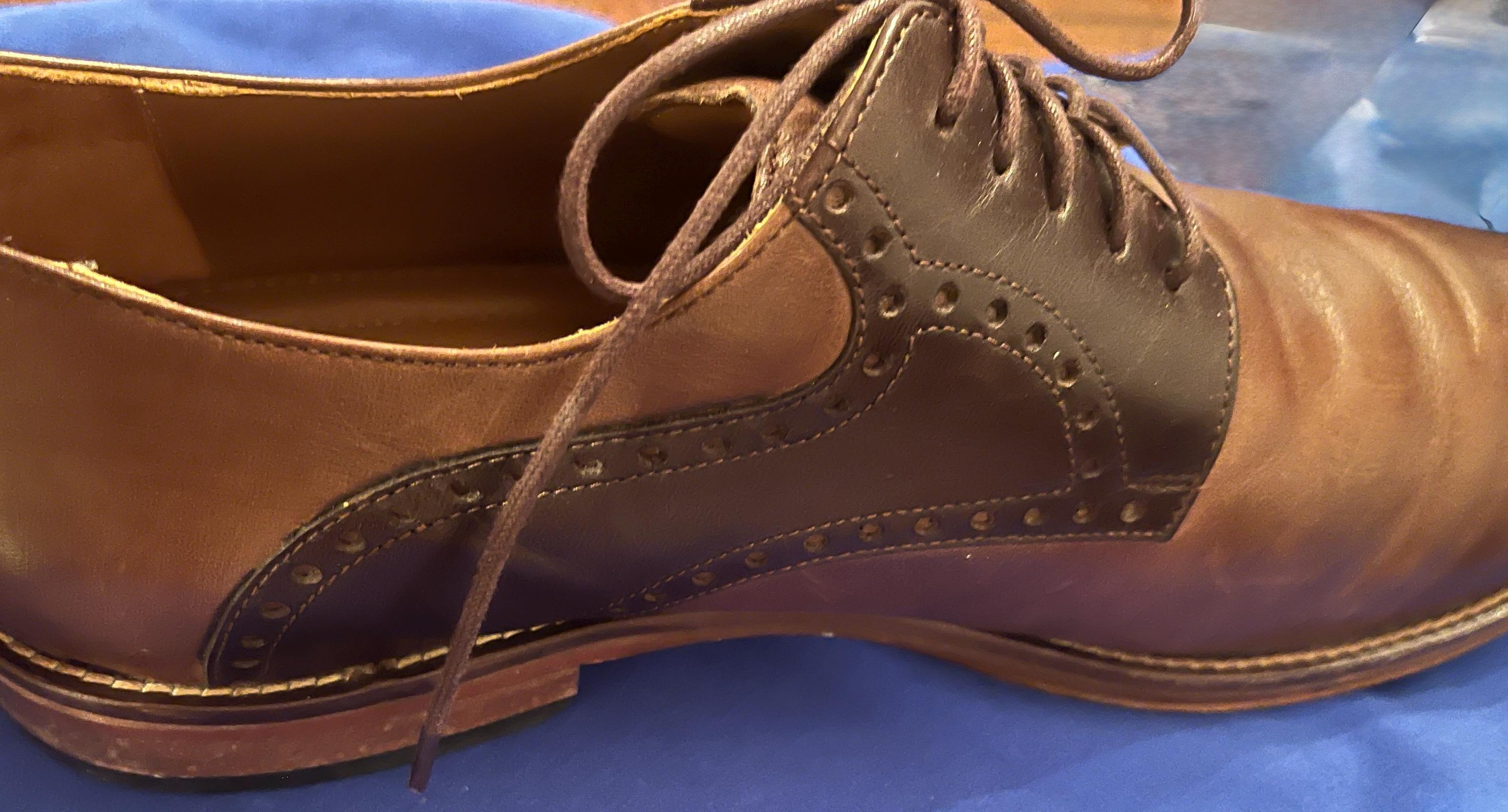 Johnston Murphy Saddle Shoes- Brown, Two Toned ,lace up 