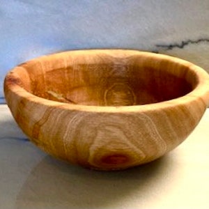 Hand Carved Avocado Nut Bowl with Mother of Pearl and Green Stone Inlay by Jack Cousin image 4