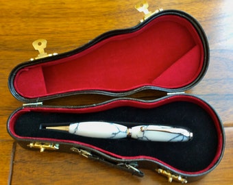 Hand Carved Gemstone Pens    Handcrafted Gemstone Cross Pens in Violin Pen Case by Artist & Musician Jack Cousin