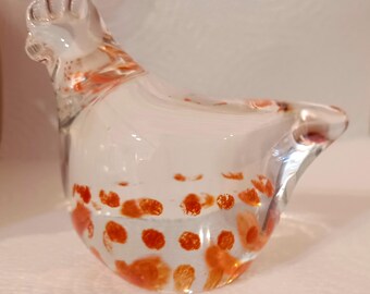 vintage glass bird paperweight