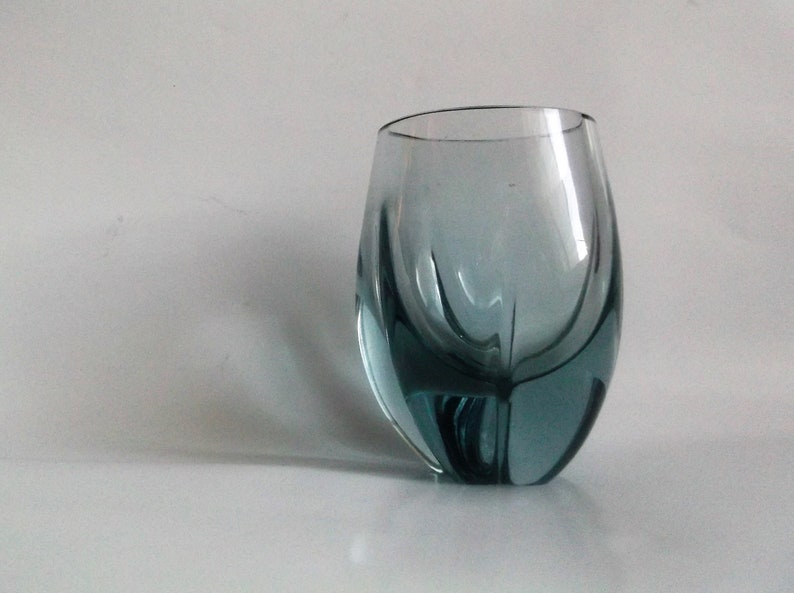 Whitefriars Short Glass Vase Model 9392 Blue Etsy