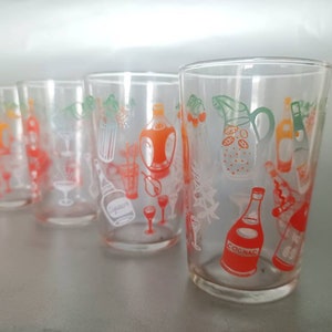 Vintage printed glasses French