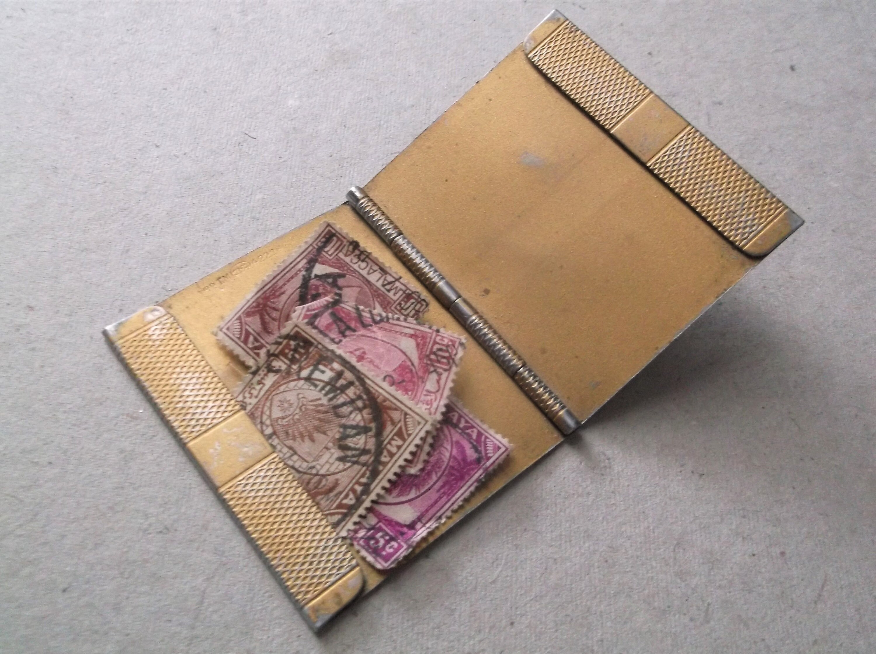 Vintage Postage Stamp Holder With Malaya Stamps Etsy