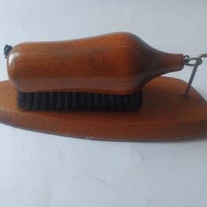 Vintage teak pig clothes brush