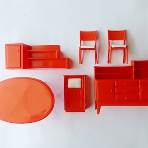 Vintage toy dolls house furniture set