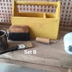dollshouse workshop tool caddy 1 12th scale - yellow