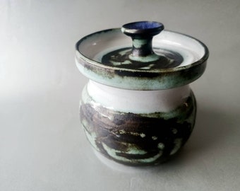 Vintage studio pottery lidded conserve pot Sylvan Wye