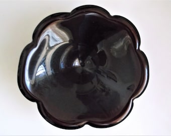deep ruby red vintage mid century art glass bowl