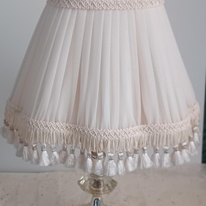 Vintage pleated and tasselled chiffon lampshade