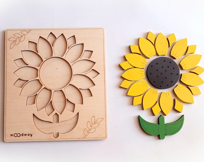 Wooden Sunflower Puzzle | Wooden Educational Montessori material