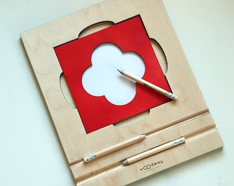 Bord voor Montessori-vorm stencil | Dienblad voor houten Montessori-inzetstukken |Onderwijs Montessori-materiaal | Speelgoed leren | Inzetstukken niet inbegrepen