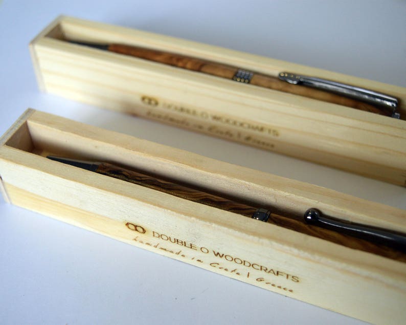 Handmade Wooden Pen Cedar wood Wooden packaging HandMade in Crete-Greece image 6