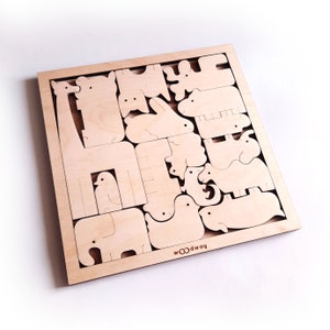 Tierpuzzle aus Holz | Holz Lernmaterial Montessori Kinder Puzzle Lernpuzzles Puzzle Lernspielzeug