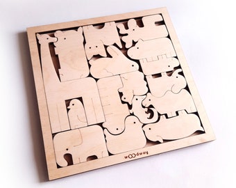 Tierpuzzle aus Holz | Holz Lernmaterial Montessori Kinder Puzzle Lernpuzzles Puzzle Lernspielzeug