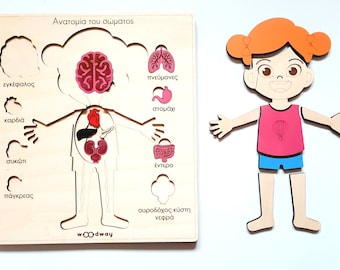 Wooden Human Anatomy Puzzle Girl | Human body anatomy |Montessori Homeschooling | Educational Montessori material | Learning Toys