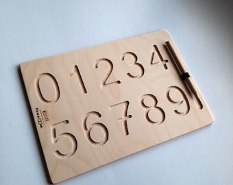 Houten Prewriting Tracing Board | Cijfers | Houten Educatief Montessori materiaal