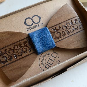 Nœud papillon en bois | Cadeau personnalisé sophistiqué pour hommes | Des tailles pour tous les âges | Ajustement réglable parfait | Gravure au laser initiales ou nom au dos