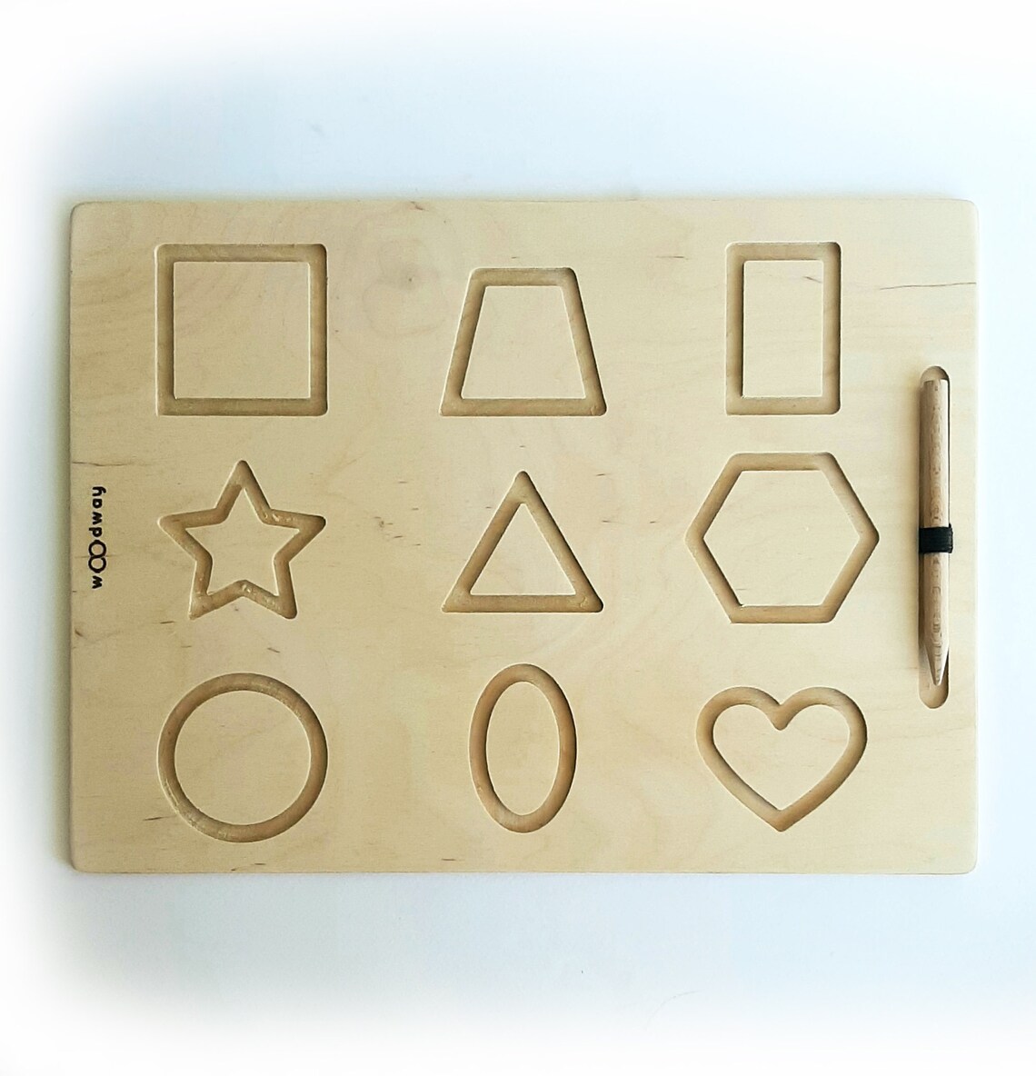 Wooden Prewriting Tracing Board Shapes Wooden Educational | Etsy