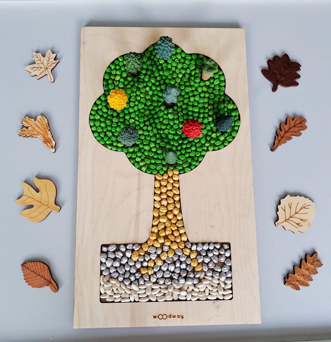 Tree Sensory Tray, Tree Sensory Toy, Tree Wood Tray, Wood Toy ...