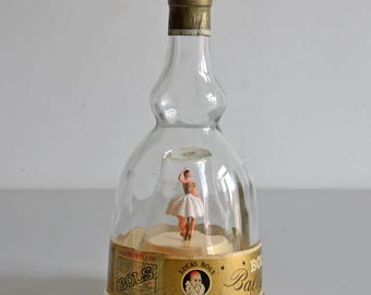 Mid-century Bols Gold Liqueur Ballerina Music Box Bottle