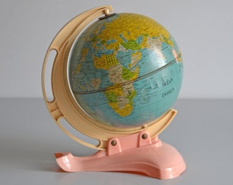 Vintage earth globe in metal and bakelite 50s-60s made in Western Germany