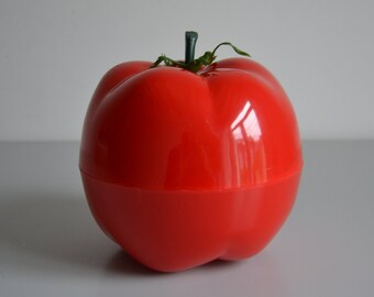 Vintage tomato Ice bucket, red cooler 70s