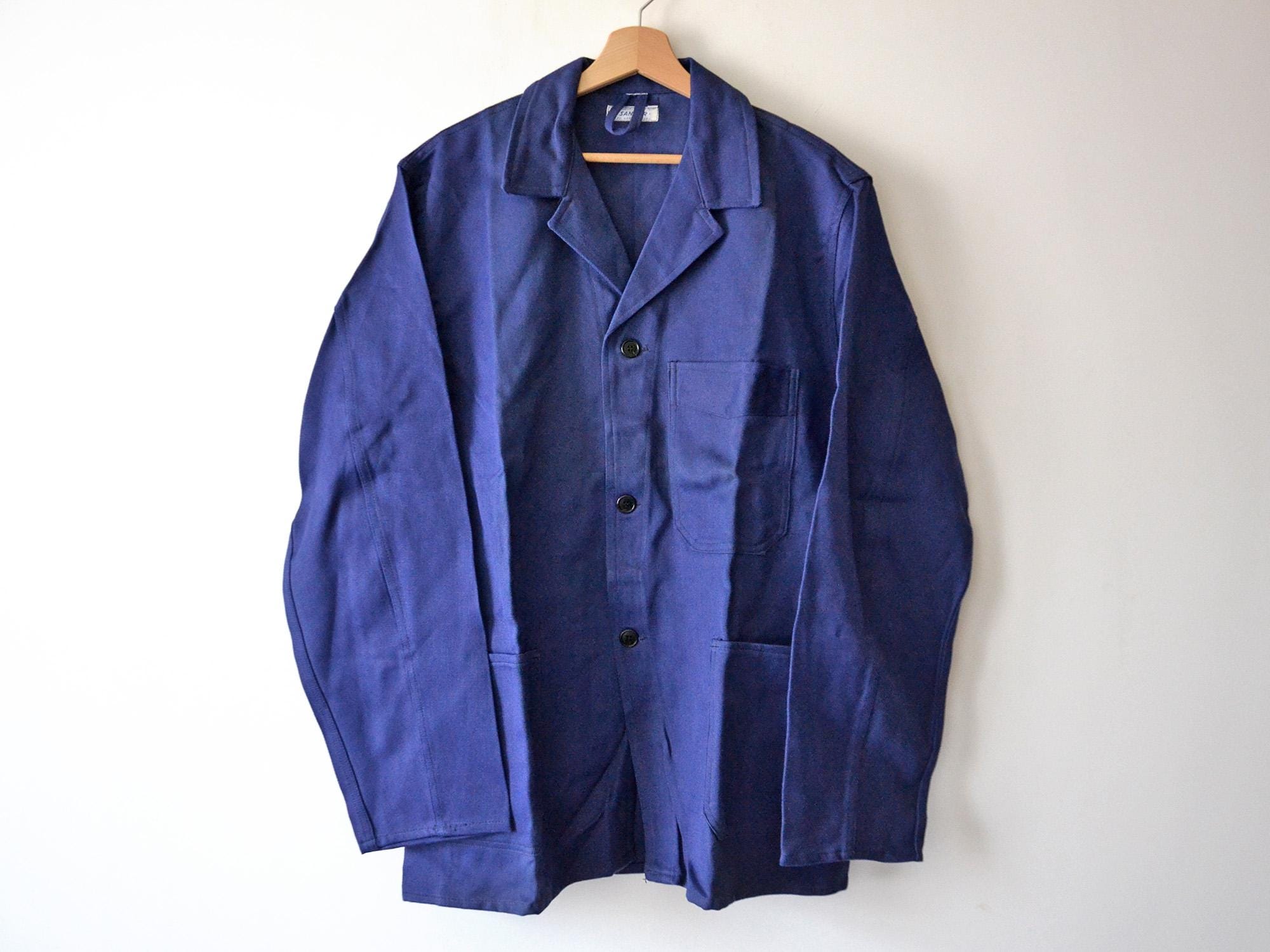 Vintage French Work Jacket 60s, Foreman's Jacket With Martingale