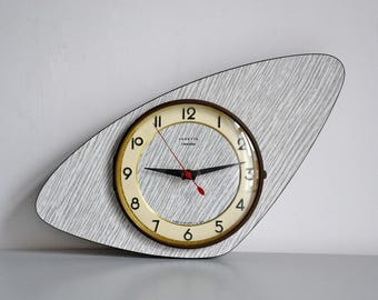 Vintage Vedette Formica Wall Clock, Free Form, 1950s-60s, Non-Functional