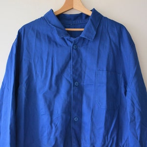 Vintage work jacket, Bugatti blue cotton, french workwear, size XXL