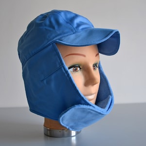 Belgian army Michielsens Ouchanka hat beanie, fleece blue cap