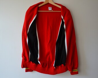 Veste Cyclisme Vintage Années 70 - Tricot Du Rocher - Orange Taille M