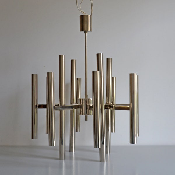 Vintage chandelier by Gaetano Sciolari, Boulanger edition, 24 light points