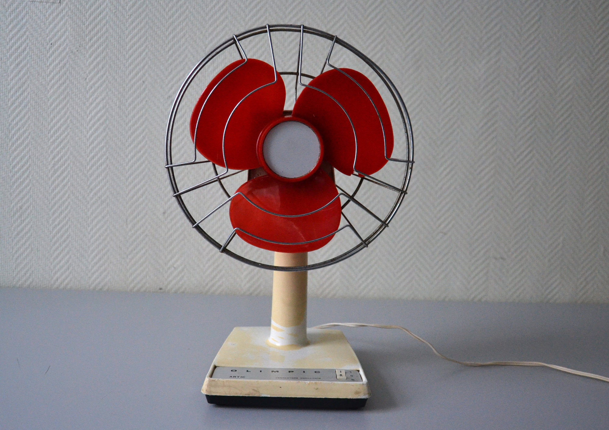 Ventilateur Vintage Olimpic/Ventilateur de Table Oscillant Années 70