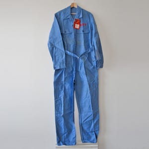 Vintage french work overall, blue COVERALLS Full Cover Jumpsuit Artist Painter Suit Outerwear, Workwear work coast