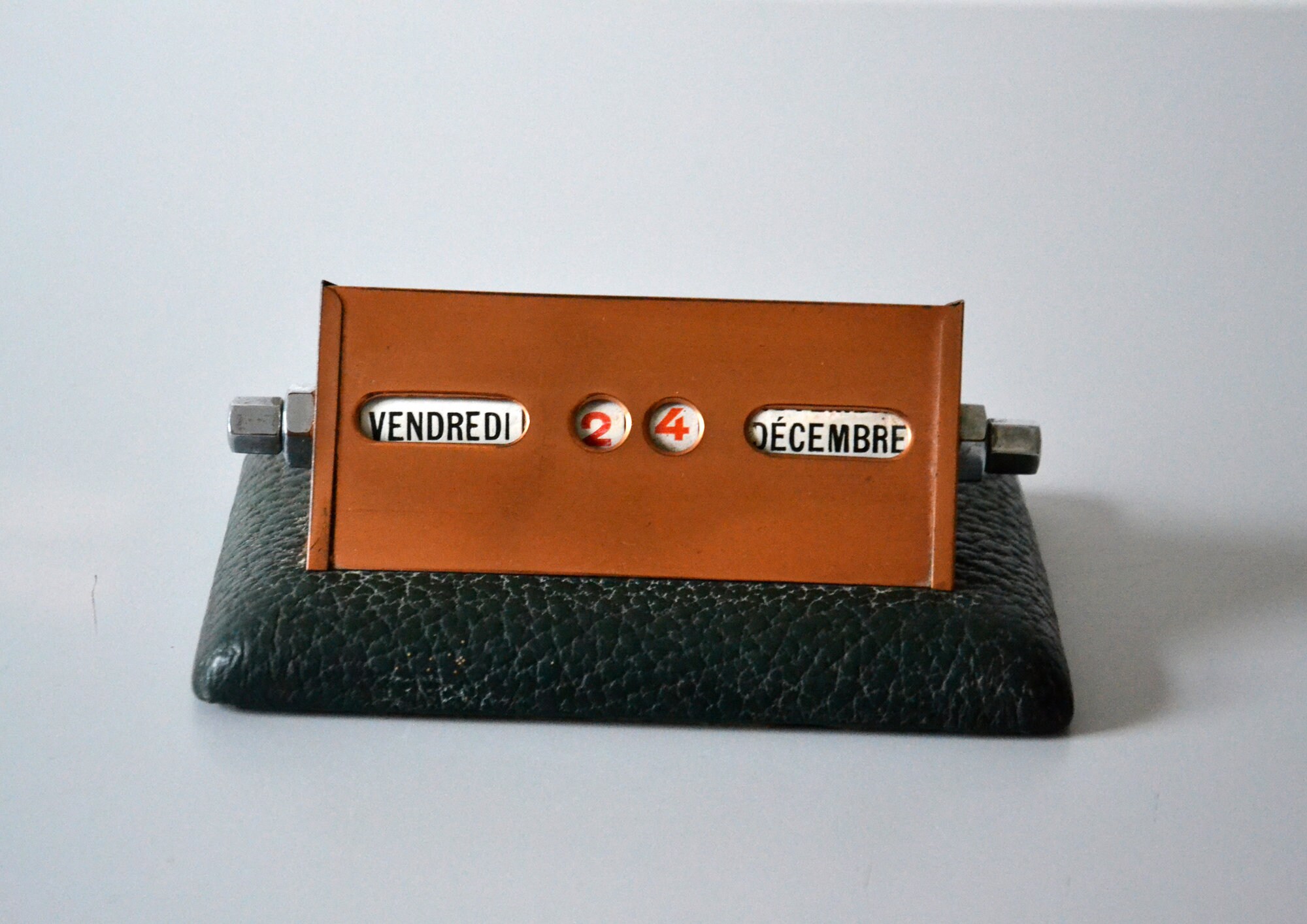 Calendrier Perpétuel Vintage/Calendrier Flip de Bureau à Molettes Années 60