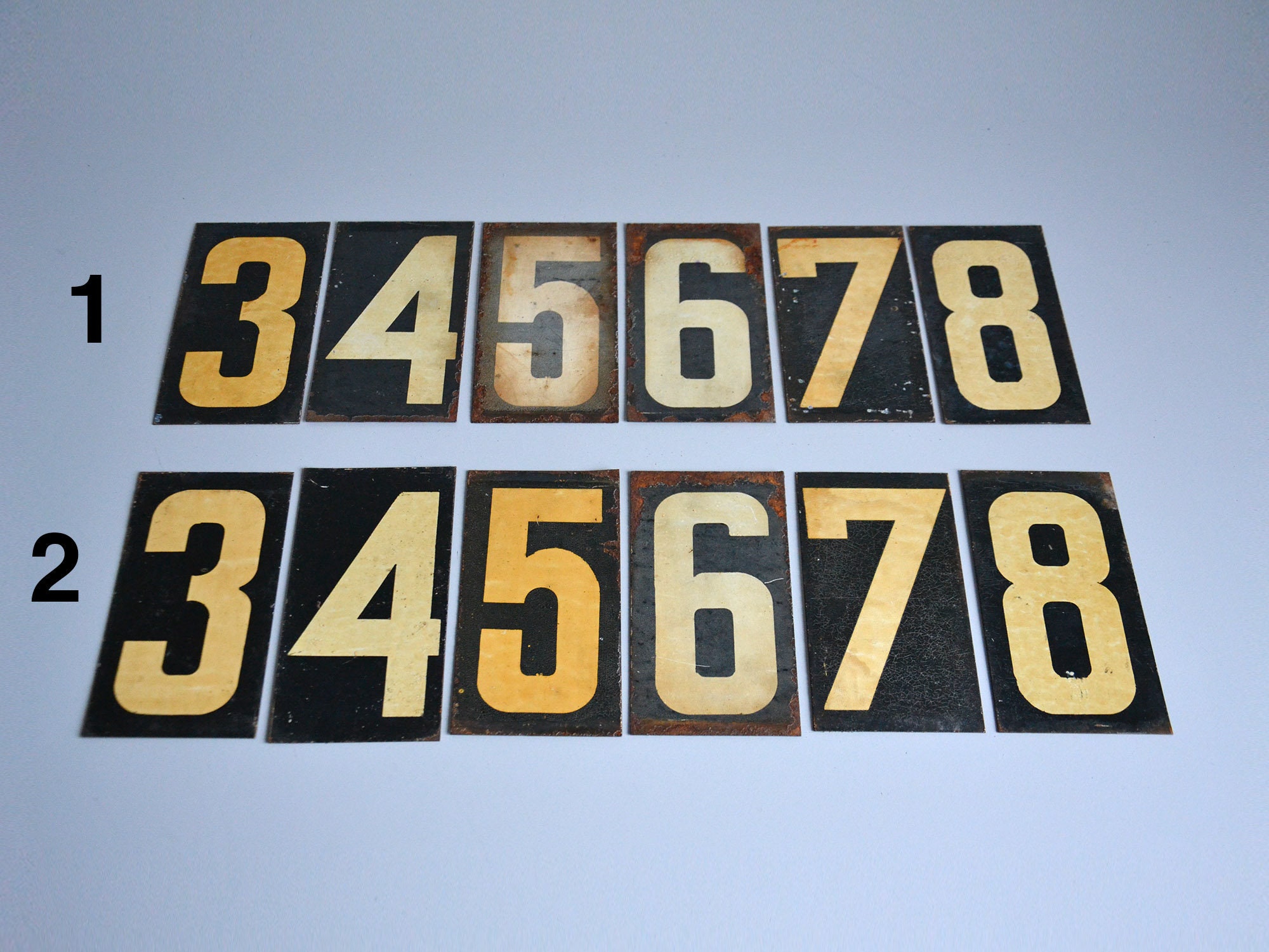 Lot de 6 Numéros Vintage/Ancienne Plaque Émaillée Française