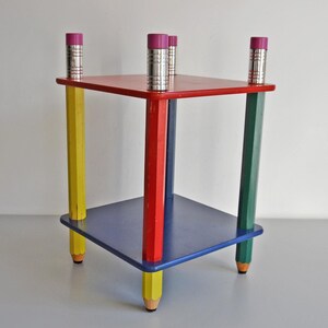 えんぴつ　シェルフ　ピエール・サラ　80s ビンテージ　ポストモダン　レトロ Vintage Shelf Pierre Sala Design, Pencil Shelf, 80s Memphis Style