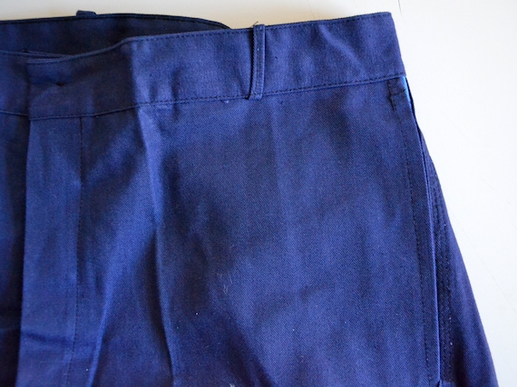 Vintage French chore pants, indigo cotton work tr… - image 5