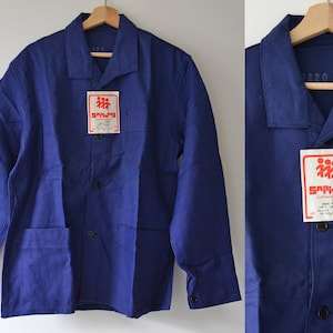 SAPIVOG vintage work jacket, indigo blue cotton, size L