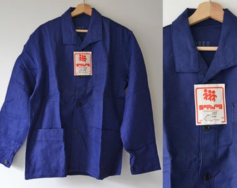 SAPIVOG vintage work jacket, indigo blue cotton, size L