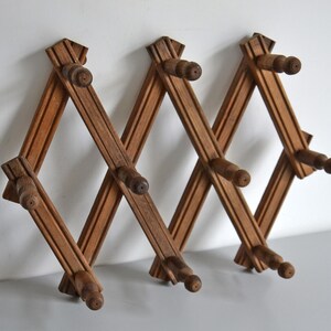 Vintage Wooden Accordion Coat Rack Herringbone, Home Decor - Etsy