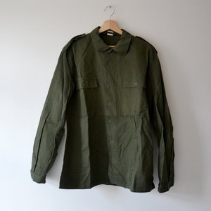 Vintage work jacket, Belgian army, military shirt size 54 Large