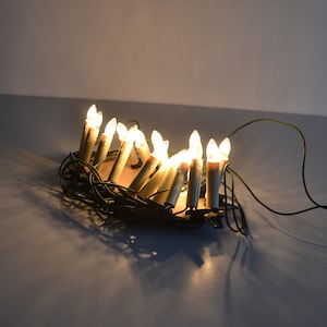 Guirlande Électrique Vintage De Noël - Pompons - 20 Lampes Fixes - Dans Sa Boîte