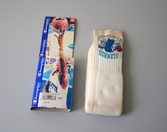 Paire de chaussettes de basket ball NBA Charlotte Hornets Champion USA / sports années 80