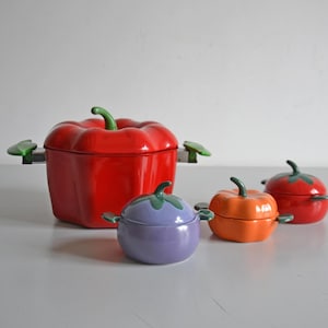 Red pepper casserole dish and matching casseroles for POP cuisine