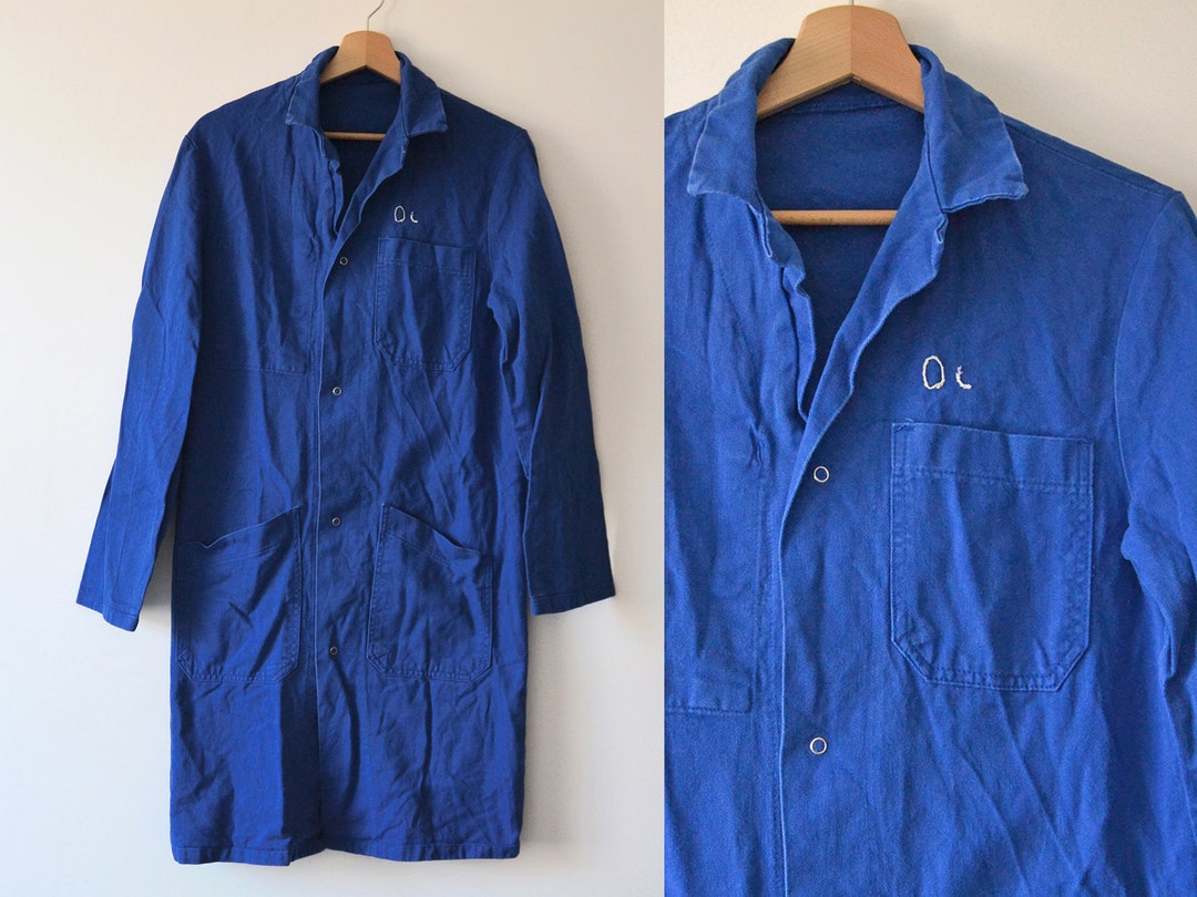 French Work Shirt, Long Workers Clothing Workwear Industrial Jacket