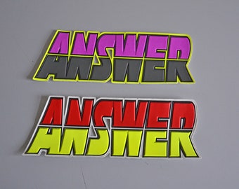 Vintage ANSWER patch, large emblem badge for motocross clothing and equipment